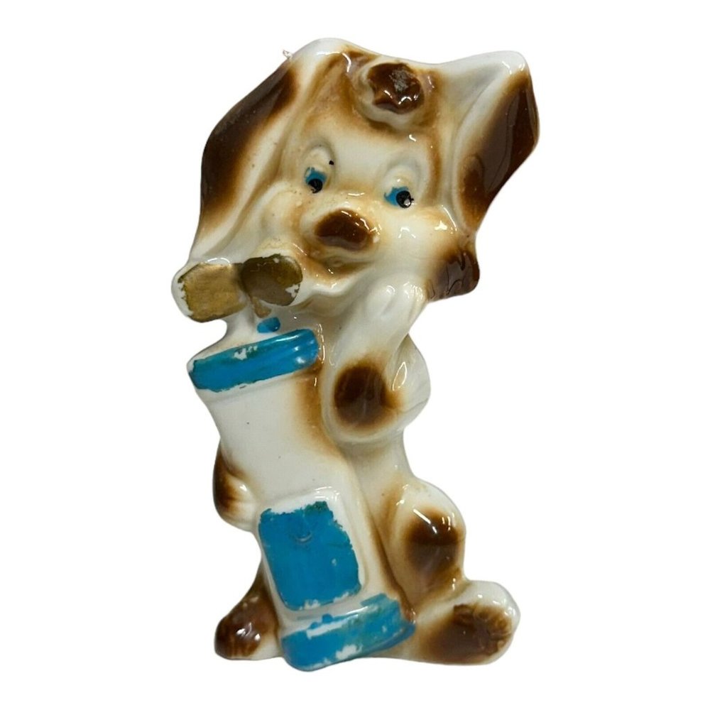 Bunny Rabbit Figurine w/ Golf Bag Ceramic Porcelain Hand Painted 4" Japan VTG